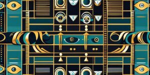 Amuleto del Ojo de Horus brillante, símbolo de protección y sabiduría egipcia