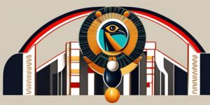 Amuleto del ojo de Horus con símbolos masónicos