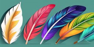 Amuleto de plumas multicolores con destellos de buena suerte